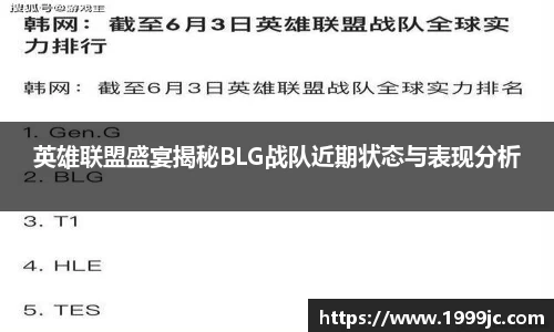 英雄联盟盛宴揭秘BLG战队近期状态与表现分析